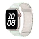 For Apple Watch Series 7 45mm Tri-beads Magnetic Hoop Silicone Watch Band(Light Mint Starlight) - 1