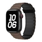 For Apple Watch Series 7 45mm Tri-beads Magnetic Hoop Silicone Watch Band(Chocolate Black) - 1