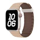 For Apple Watch SE 44mm Tri-beads Magnetic Hoop Silicone Watch Band(Milk Tea Chocolate) - 1