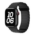 For Apple Watch Series 6 44mm Tri-beads Magnetic Hoop Silicone Watch Band(Black) - 1