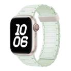 For Apple Watch Series 4 44mm Tri-beads Magnetic Hoop Silicone Watch Band(Light Mint) - 1