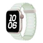 For Apple Watch Series 3 42mm Tri-beads Magnetic Hoop Silicone Watch Band(Light Mint) - 1