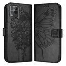 For T-Mobile REVVL 6 Pro / 6x Pro Embossed Butterfly Leather Phone Case(Black) - 2