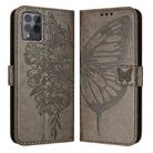 For T-Mobile REVVL 6 Pro / 6x Pro Embossed Butterfly Leather Phone Case(Grey) - 2