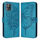 For T-Mobile REVVL 6 Pro / 6x Pro Embossed Butterfly Leather Phone Case(Blue) - 2