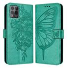 For T-Mobile REVVL 6 Pro / 6x Pro Embossed Butterfly Leather Phone Case(Green) - 2