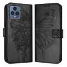 For T-Mobile REVVL 6 / 6x Embossed Butterfly Leather Phone Case(Black) - 2