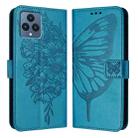 For T-Mobile REVVL 6 / 6x Embossed Butterfly Leather Phone Case(Blue) - 2