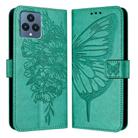 For T-Mobile REVVL 6 / 6x Embossed Butterfly Leather Phone Case(Green) - 2