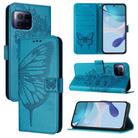 For T-Mobile REVVL 7 Pro 5G Embossed Butterfly Leather Phone Case(Blue) - 1