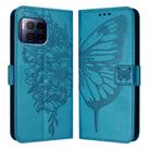 For T-Mobile REVVL 7 Pro 5G Embossed Butterfly Leather Phone Case(Blue) - 2