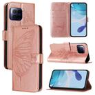 For T-Mobile REVVL 7 Pro 5G Embossed Butterfly Leather Phone Case(Rose Gold) - 1