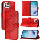 For T-Mobile REVVL 7 5G Embossed Butterfly Leather Phone Case(Red) - 1