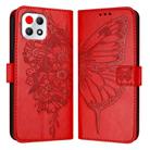 For T-Mobile REVVL 7 5G Embossed Butterfly Leather Phone Case(Red) - 2