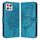 For T-Mobile REVVL 7 5G Embossed Butterfly Leather Phone Case(Blue) - 2