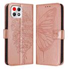 For T-Mobile REVVL 7 5G Embossed Butterfly Leather Phone Case(Rose Gold) - 2