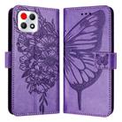 For T-Mobile REVVL 7 5G Embossed Butterfly Leather Phone Case(Light Purple) - 2