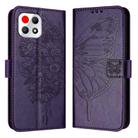 For T-Mobile REVVL 7 5G Embossed Butterfly Leather Phone Case(Dark Purple) - 2