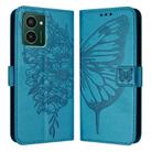 For HMD Pulse Pro Embossed Butterfly Leather Phone Case(Blue) - 2