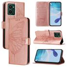 For HMD Pulse Pro Embossed Butterfly Leather Phone Case(Rose Gold) - 1