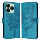 For Wiko T20 Embossed Butterfly Leather Phone Case(Blue) - 2