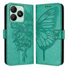 For Wiko T20 Embossed Butterfly Leather Phone Case(Green) - 2