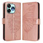 For UMIDIGI A15 / A15C / A15T Embossed Butterfly Leather Phone Case(Rose Gold) - 2