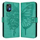 For UMIDIGI Bison X20 Embossed Butterfly Leather Phone Case(Green) - 2