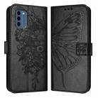 For Nokia C300 Embossed Butterfly Leather Phone Case(Black) - 2