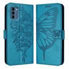 For Nokia C300 Embossed Butterfly Leather Phone Case(Blue) - 2