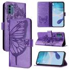 For Nokia C300 Embossed Butterfly Leather Phone Case(Light Purple) - 1