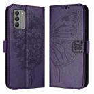 For Nokia G400 Embossed Butterfly Leather Phone Case(Dark Purple) - 2