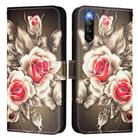 For Sony Xperia 10 IV Colored Drawing Pattern Plain Weave Leather Phone Case(Roses On Black) - 2