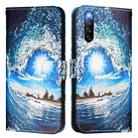 For Sony Xperia 10 IV Colored Drawing Pattern Plain Weave Leather Phone Case(Waves And Sun) - 2