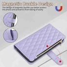 For Samsung Galaxy Note20 Rhombic Zipper Wallet Leather Phone Case(Purple) - 3