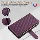 For Samsung Galaxy Note20 Rhombic Zipper Wallet Leather Phone Case(Deep Purple) - 3