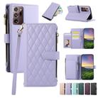 For Samsung Galaxy Note20 Ultra Rhombic Zipper Wallet Leather Phone Case(Purple) - 1