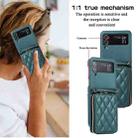 For Samsung Galaxy Z Flip4 Rhombic Full Zipper Wallet Leather Phone Case(Green) - 3