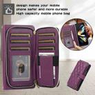 For Samsung Galaxy Z Fold4 Rhombic Full Zipper Wallet Leather Phone Case(Deep Purple) - 2