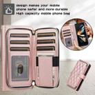 For Samsung Galaxy Z Fold4 Rhombic Full Zipper Wallet Leather Phone Case(Rose Gold) - 2