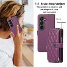 For Samsung Galaxy Z Fold5 Rhombic Full Zipper Wallet Leather Phone Case(Deep Purple) - 3