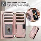 For Samsung Galaxy Z Fold6 Rhombic Full Zipper Wallet Leather Phone Case(Rose Gold) - 2