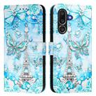 For Samsung Galaxy M56 5G Colored Drawing Pattern Plain Weave Leather Phone Case(Tower Butterfly) - 2