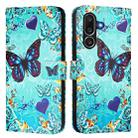 For Samsung Galaxy M56 5G Colored Drawing Pattern Plain Weave Leather Phone Case(Love Butterfly) - 2