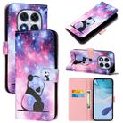 For Xiaomi Poco X7 5G Colored Drawing Pattern Plain Weave Leather Phone Case(Baby Panda) - 1
