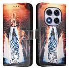 For Xiaomi Poco X7 5G Colored Drawing Pattern Plain Weave Leather Phone Case(Cats And Tigers) - 2