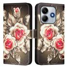 For Xiaomi Poco M7 Pro 5G Colored Drawing Pattern Plain Weave Leather Phone Case(Roses On Black) - 2
