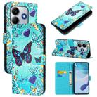 For Xiaomi Poco M7 Pro 5G Colored Drawing Pattern Plain Weave Leather Phone Case(Love Butterfly) - 1