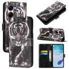 For Xiaomi Poco X7 Pro 5G Colored Drawing Pattern Plain Weave Leather Phone Case(Black And White Tiger) - 1
