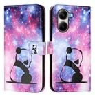 For Xiaomi Poco X7 Pro 5G Colored Drawing Pattern Plain Weave Leather Phone Case(Baby Panda) - 2